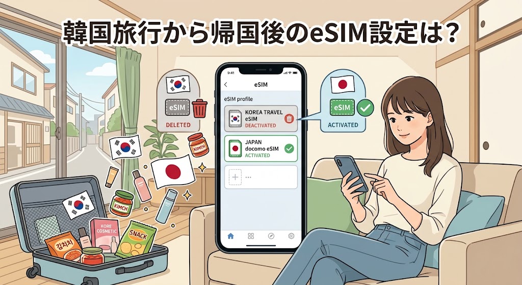 帰国後のeSIM設定