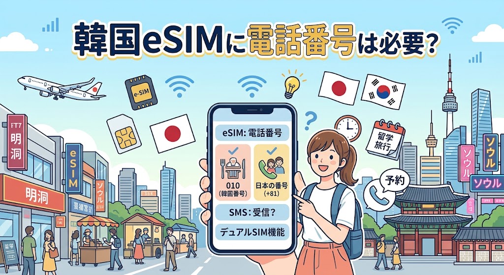 韓国eSIM電話番号付き