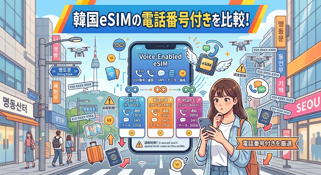 電話番号付き韓国eSIM