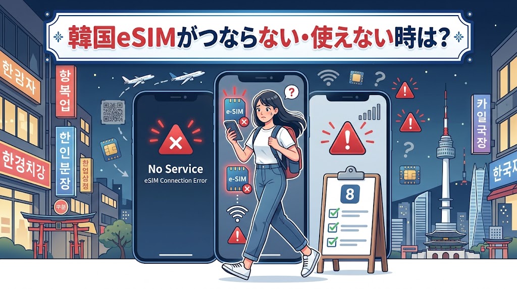 韓国eSIM繋がらない時の対処法