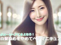 白髪染めをやめてヘアマニキュアにした女性