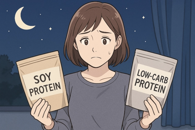 どのプロテインがいいのか迷う女性